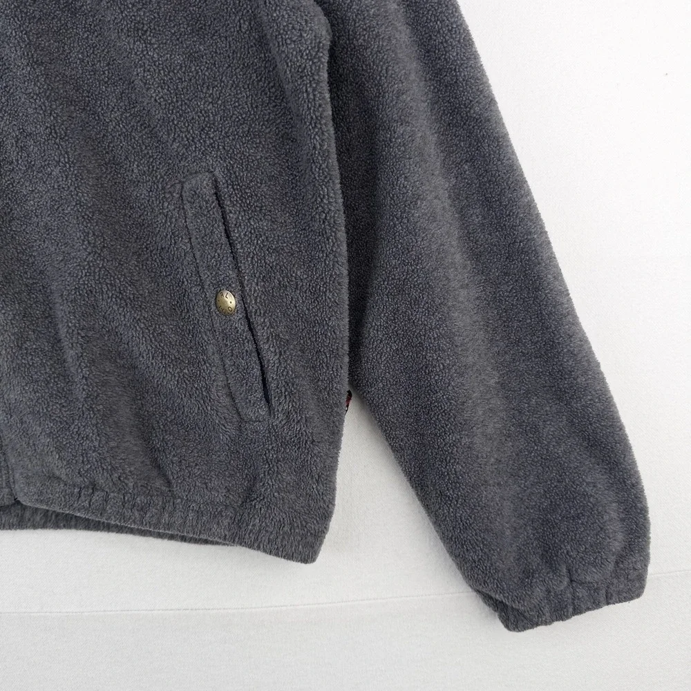 90's Vtg Polo Ralph Lauren Men's S Fleece Chin Strap Harrington Jacket Gray